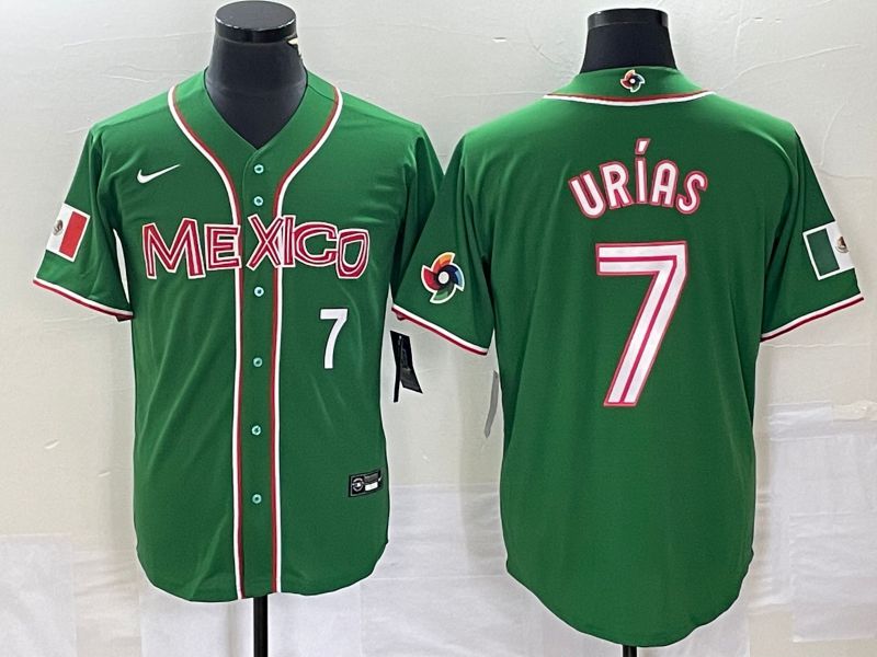 Men 2023 World Cub Mexico #7 Urias Green Nike MLB Jersey26->more jerseys->MLB Jersey